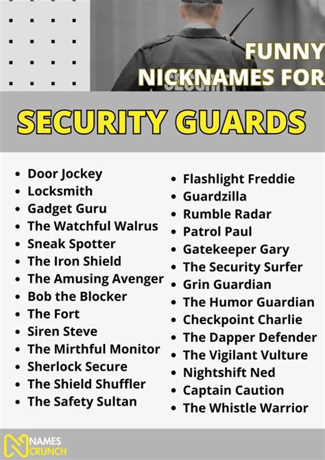names for guards.